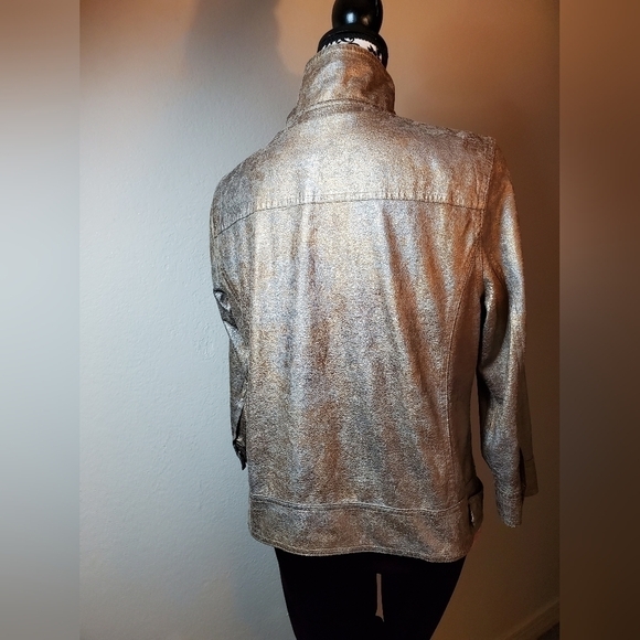 Lightweight snakeskin design metallic jacket sz 14 - Picture 4 of 8